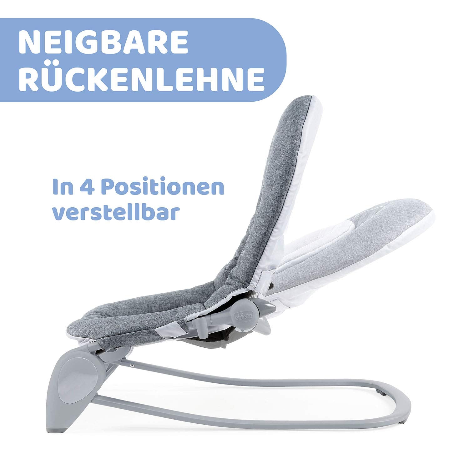 Chicco Hoopla Babywippe, bequeme und animierende Wippe, mit Spielbar und Textilanhängern, 4-fach verstellbar, modular und kompakt, von 0 Monaten bis 18 kg