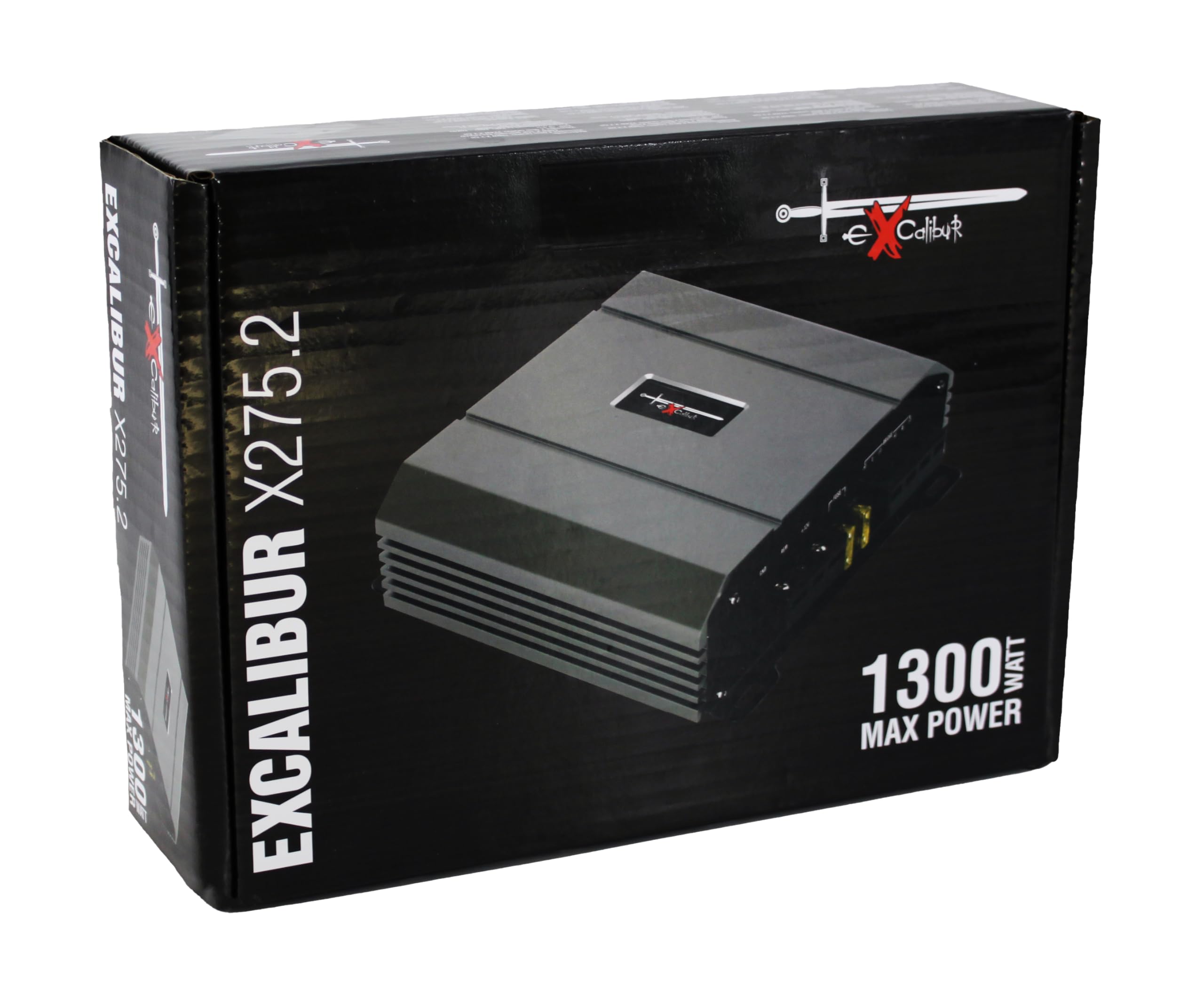 Excalibur X275.2 Auto Verstärker HiFi Stereo 2 Kanal 1300 Watt- Kfz Mini Verstärker Mit 2 x 650 Watt Endstufe Auto, Bass-Boost 12 dB, Variable Frequenzweiche, Remote Anschluss, Subwoofer Bridge Modus
