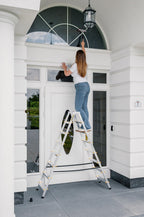 DRABEST Leiter PRO Serie Trittleiter Alu Klaptritt 8 Stufen Klappleiter Beidseitig Leiter max 150 kg