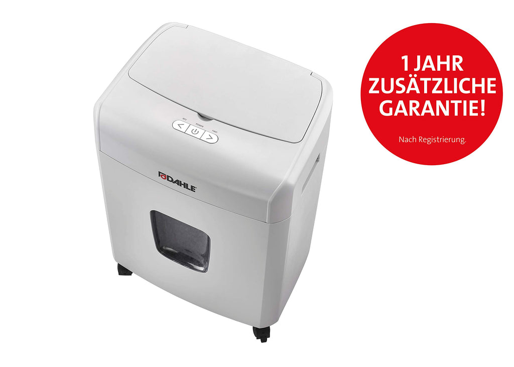 Dahle ShredMATIC 90 Aktenvernichter Autofeed (90 Blatt, P-4, Partikelschnitt, öl- und wartungsfrei, Automatischer Papiereinzug) lichtgrau/staubgrau
