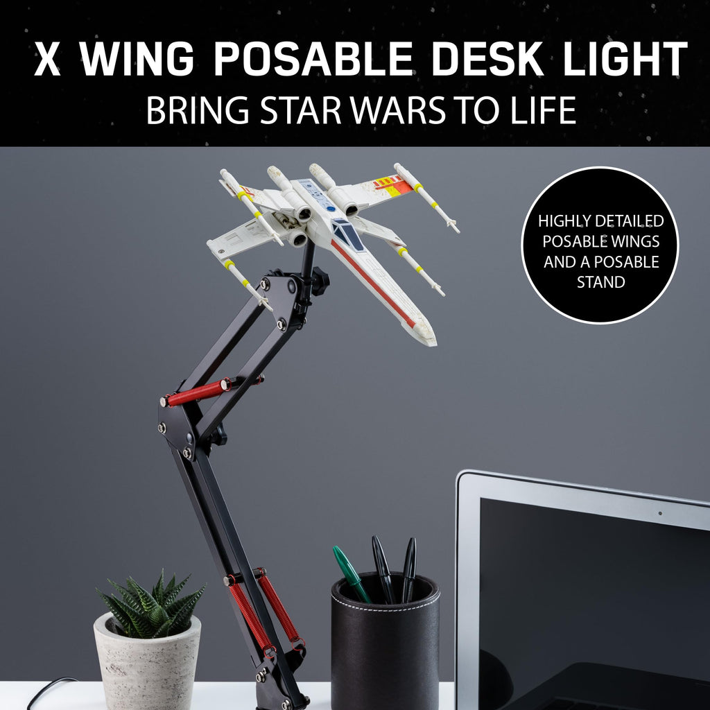 Paladone Star Wars X-Wing Flexibler Tischlicht, 15 cm (5,9 Zoll) breite Replik des Schiffs mit LED-Beleuchtung, Betrieben durch im Lieferumfang enthaltenes USB-Kabel, Weiß