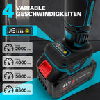 Akku Winkelschleifer 125mm für Makita 18V Akku (Ohne Akku), 8500U/min, Bürstenloser Profi-Schleifer 4-stufige Regelung, Kabellos Schleifer mit Zusatzhandgriff für Trennen, Schleifen & Bürsten