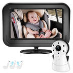 FNITAER Baby Kamera Auto mit 4.3" Display, Spiegel auto baby rückbank 1080P,Babyautospiege mit HD Nachtsicht und 120°-Betrachtungswinkel,Auto-Babyphone einfache Installation Cigarette Lighter,Schwarz