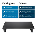 Kensington Extra breiter Monitorständer für Schreibtische. Großer Computerständer/Monitorständer/Schreibtischerhöhung (K55726EU), Schwarz