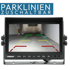 VSG24 Rückfahrkamera 7" HD Starter-Set inkl. Kamera, Monitor, Kabel - Wasserdicht Nachtsicht 12V-24V Einfache Montage/Robustes Rückfahrsystem für Auto Wohnwagen LKW Anhänger Wohnmobile Einparkhilfe