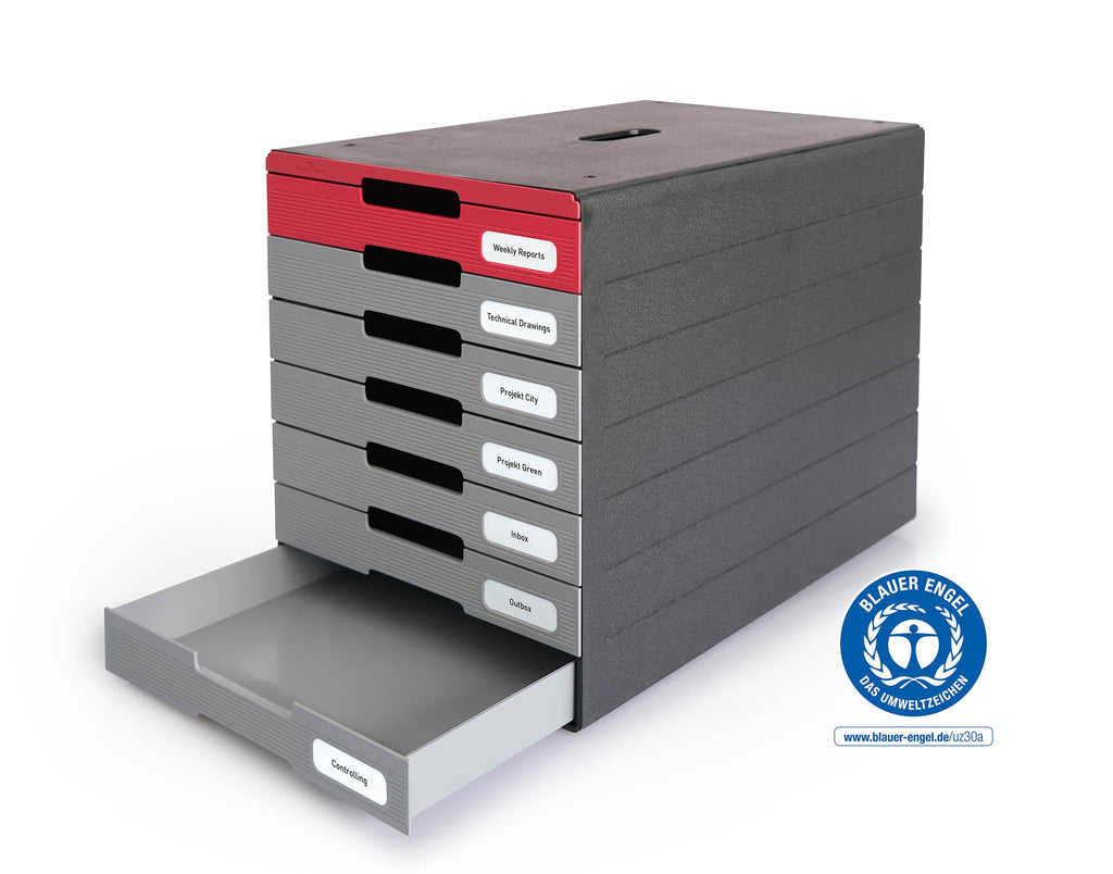 Durable Schubladenbox (Idealbox Pro) 7 Fächer, rot, 776303