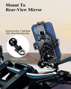 BRCOVAN Aluminiumlegierung Motorrad Handyhalterung mit Vibrationsdämpfer, Diebstahlsichere Handy Motorradhalterung, Verstellbar Lenker Handyhalter für Fahrrad, Roller, ATV, für 4,7-7,2 Zoll Smartphone