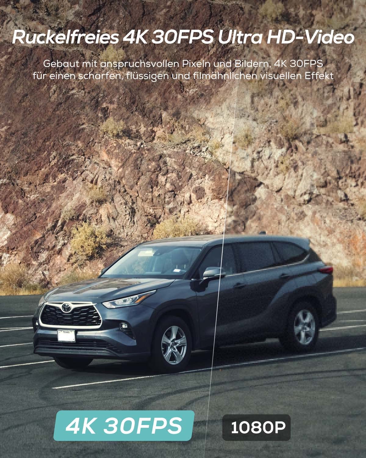 iZEEKER 4K Dashcam Auto, WiFi Dash Cam mit 32GB Karte, Front Auto Kamera mit Nachtsicht, 24/7 Parküberwachung, WDR, 170° Weitwinkel, Loop-Aufnahme, G-Sensor