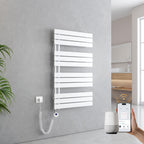 EMKE WiFi Handtuchheizkörper Elektrisch 1041x600 mm - Flach Badheizkörper Elektrisch, Elektrischer Handtuchwärmer Handtuchtrockner Handtuch Heizkörper Bad mit Thermostat und Heizstab - 600W, Weiß