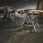 WORX PEGASUS WX051 mobile multifunktionale Werkbank - hochwertiger Arbeitstisch klappbar für die Werkstatt, max. Belastung 450kg – inkl. Schnellklemmvorrichtung – hohe Stabilität & große Arbeitsfläche
