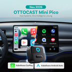 OTTOCAST (2026 Neu) 2-in-1 Wireless CarPlay & Android Auto Adapter, Mini Pico mit EIN-Knopf-Trennung, WiFi 6, Bluetooth 5.4, Plug & Play für Fahrzeuge mit werkseitigem CarPlay/Android Auto