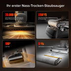 roborock F25 GT Nass Trockensauger, 180° Lay-Flat Saugwischer, 90°C Hochtemperatur Selbstreinigung, 20.000 Pa Akku Staubsauger mit Wischfunktion, Wischsauger Kabellos Anti-Tangle für HarteBoden