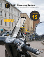 Grefay Handyhalter für Fahrrad und Motorrad, 1-Sekunden-Schnellverschluss. Anti-Shake Halterung für 4,0–7,0 Zoll große Smartphones, für Motorrad Spiegel, um 360° drehbar