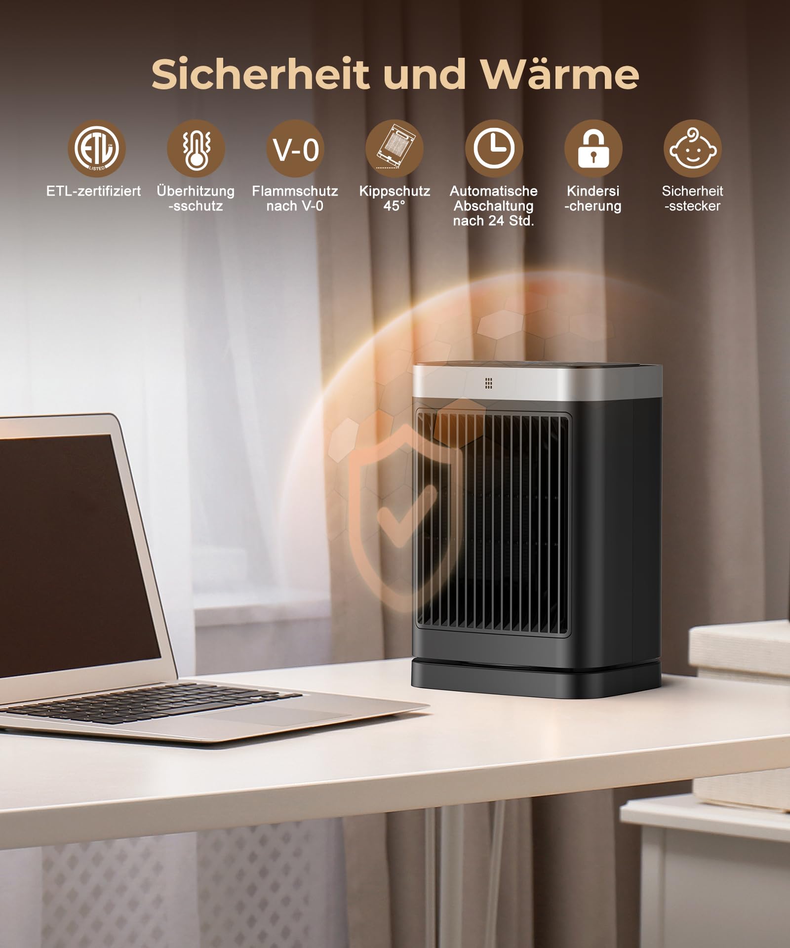 PNTCK Heizlüfter Energiesparend mit Fernbedienung, 2000W Heizung Elektrisch Klein, PTC Keramik Heizlüfter Leise mit 12h Timer, 3 Modus, Überhitzungs-Kippschutz, Elektroheizung für Räume Schlafzimmer