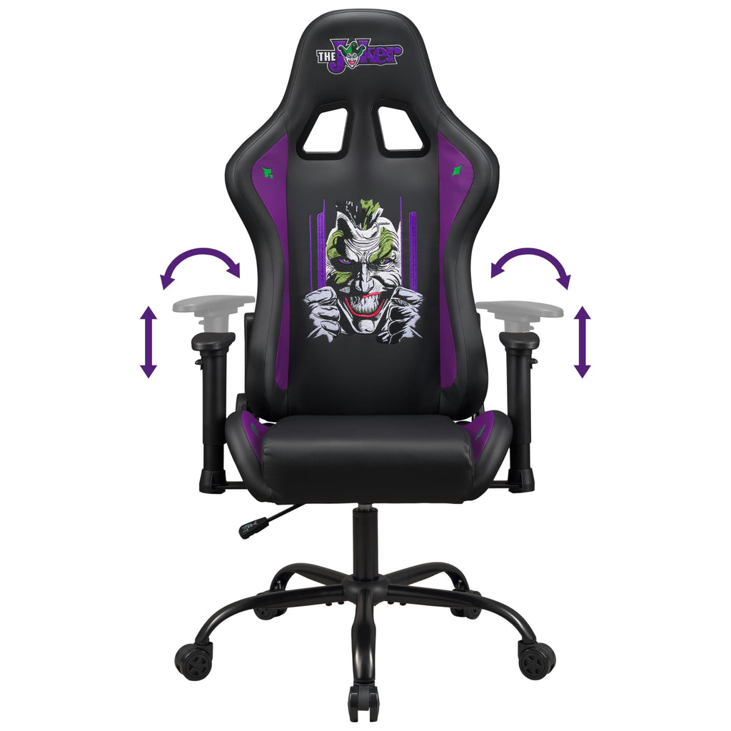 SUBSONIC Joker - Gaming Stuhl oder Bürostuhl, Gamer Sessel für Erwachsene, Bequeme Sitzfläche, integrierte Kopfstütze, Armlehnen und Höhe verstellbar, ergonomische Rückenlehne - Schwarz.