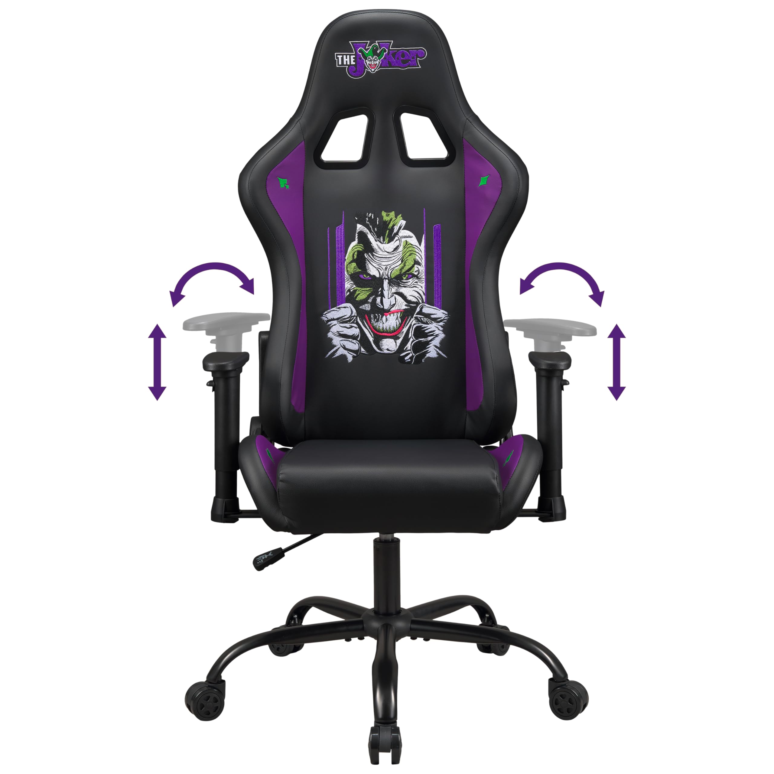 SUBSONIC Joker - Gaming Stuhl oder Bürostuhl, Gamer Sessel für Erwachsene, Bequeme Sitzfläche, integrierte Kopfstütze, Armlehnen und Höhe verstellbar, ergonomische Rückenlehne - Schwarz.