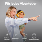 Alpine Muffy Baby Klassik - Gehörschutz für Babys - Verstellbares ANTI-SLIP-Kopfband bis 36 Monate - In Deutschland auf Sicherheit getestet - Lärmschutz Kopfhörer verhindert Gehörschäden, Schwarz