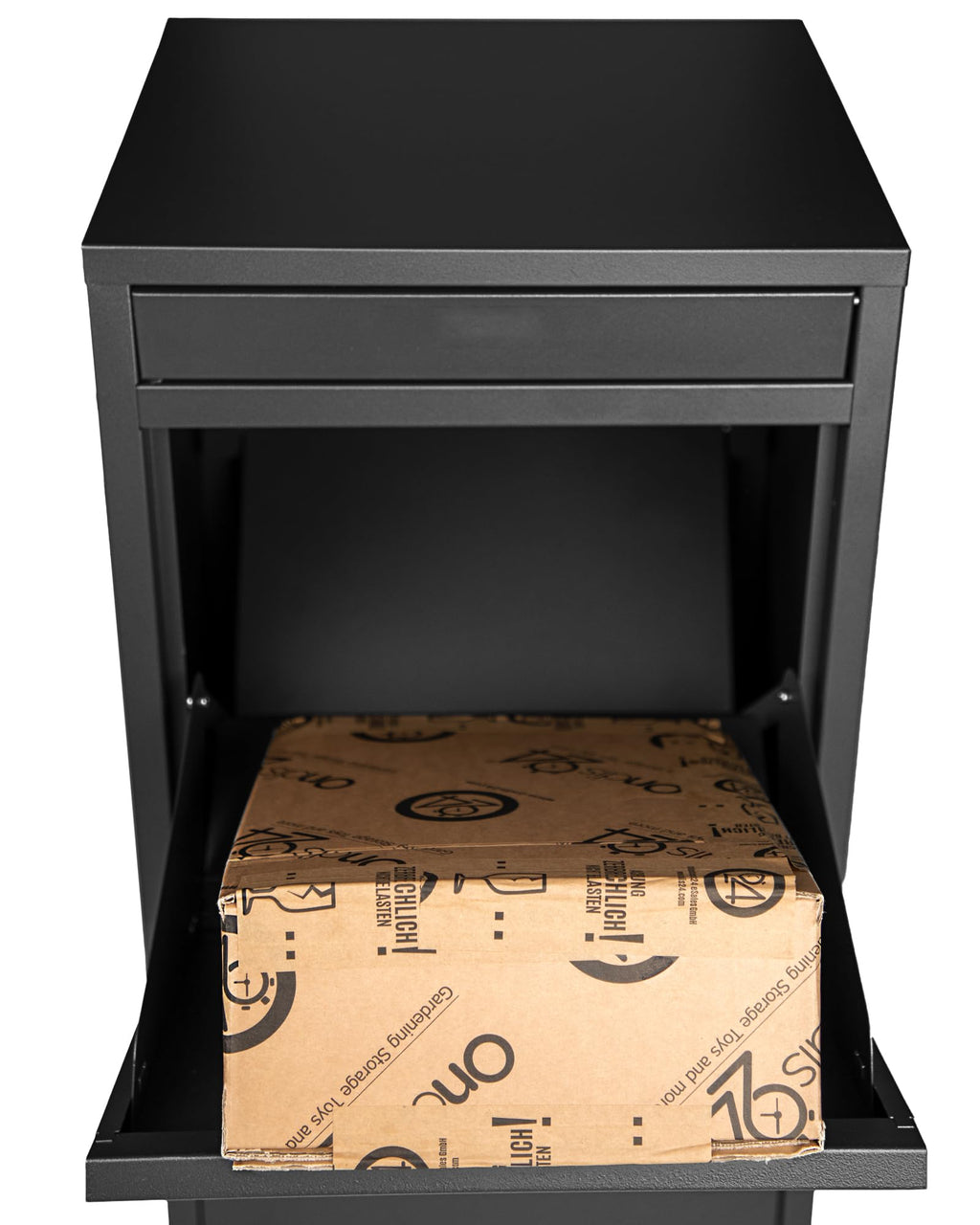 Ondis24 Korona Paketbox Postbox für Pakete, Päckchen, für Briefe mit Paketsafe (Schwarz)