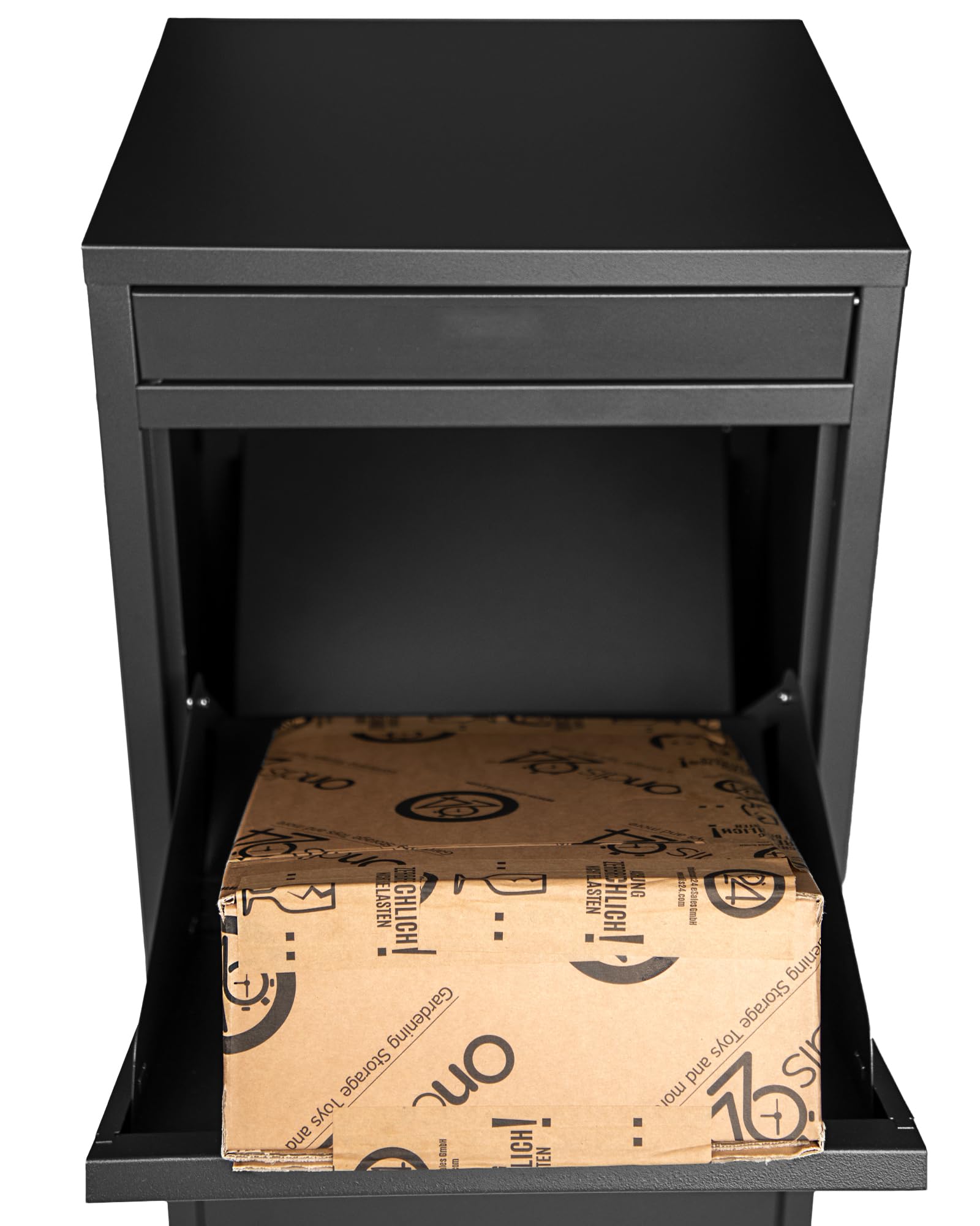 Ondis24 Korona Paketbox Postbox für Pakete, Päckchen, für Briefe mit Paketsafe (Schwarz)