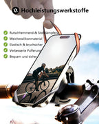 Zoeley Handyhalterung Fahrrad, Universal Handyhalterung Motorrad【1s-Installation】Abnehmbare 360° Drehen【Silikon Anti-Vibration】Fahrradhalterung Lenker Rennrad für alle 4.0-7 Zoll Smartphone (Black)