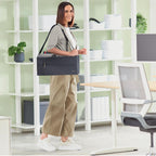 Leitz Desk Sharing Arbeitstasche aus Stoff für hybrides und mobiles Arbeiten, Faltbare Laptop-Tasche & Aufbewahrungstasche für Büro & Laptop-Zubehör, Hot Desking Bag mit Tragegriffen, Grau, 64440089