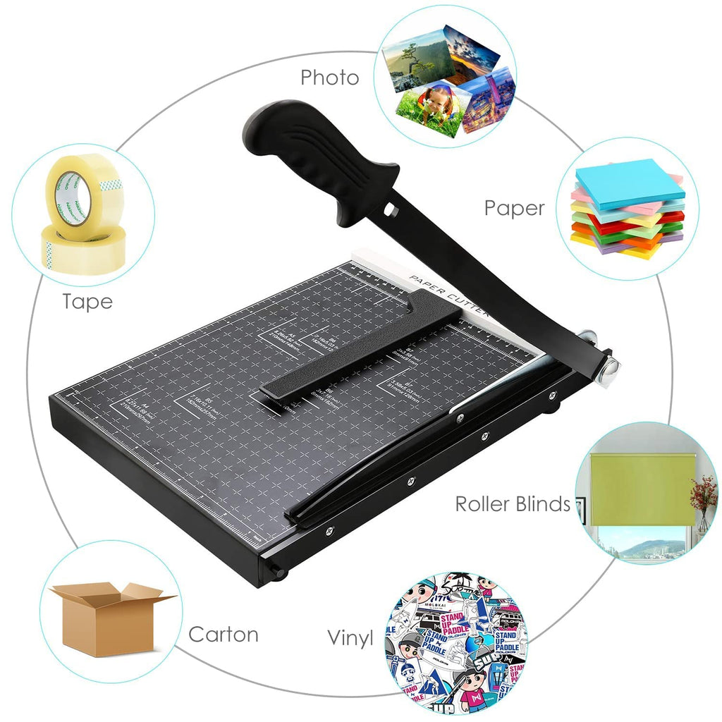 COOCHEER A4 Papierschneider Fotoschneider Profi Hebelschneider Papierschneidemaschine Schneidegerät Bindegerät Schrottmaschineider für Schule & Büro, Schwarz