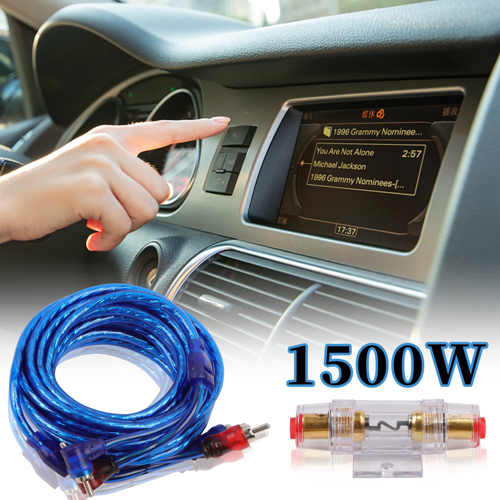 Verstärker Kabelsatz, Anschluss-Set Auto Verstärker Kabel Set, Subwoofer Kabel Set Endstufe Kabel, Car Audio Wire, 800W (10-Gauge Leitung, 4,5 Meter)