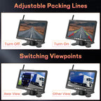 Hikity Rückfahrkamera Kabellos 7" Camper-Set mit 2 Geteilte Rück Kamera mit Nachtsicht IP67 Wasserdicht+Videoaufzeichnung für LKW, Anhänger Bus PKW Wohnmobile Vans 12V-24V