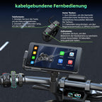 Lamto Motorrad Carplay & Android Auto für Motorcycle,Tragbares Carplay Bildschirm mit Dashcam Vorne Hinten 2K+1080P,5,5 Zoll IP67 Wasserdichter Touchscreen für Motorräder,Daueraufnahme/Siri/64G TF