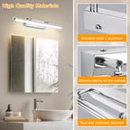Dehobo LED Spiegelleuchte Bad 42CM 9W - Spiegellampe Badezimmer mit Schalter IP44 Wandbeleuchtung Neutralweiß 4000K 730LM für Badzimmer - Badleuchte Badspiegel Lampe Edelstahl Spiegel Schminklicht