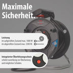Brennenstuhl Garant V2 Kabeltrommel 25m Kabel (Made in Germany, 4 Schutzkontakt-Steckdosen, Überhitzungsschutz, Trommelkörper aus Spezialkunststoff)