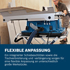 Bosch Professional Tischkreissäge GTS 10 XC (Sägeblatt-Ø: 254 mm, Sägeblattbohr-Ø: 30mm inkl. Absaugadapter, Parallelanschlag, Schiebestock, Winkelanschlag, Aufbewahrung für Sägeblatt)