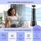 Klarstein Luftkühler mit Wasserkühlung, 5-in-1 Verdunstungskühler, Luftbefeuchter, Ventilator, Luftreiniger & Nachtmodus, Mobile Klimageräte Luftkühler 6L, 45 Watt Air Cooler, 180 m³/h Luftstrom