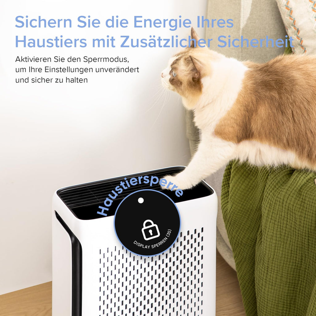 LEVOIT | HEPA Luftreiniger | Air Purifier mit Lichtsensor und waschbarem Vorfilter | Leise | CADR 243 m³/h, Wohnung bis 52 m² | entfernt 99,97 % von Staub, Pollen, Tierhaaren & Gerüchen | Tiermodus