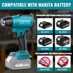 Kabellose Heißluftpistole für Makita 18V Akku (ohne Akku) Heißluftpistole zum Schweißen, Rohrbiegen, Farbentfernung, Heißluftpistole mit 4 Düsen.