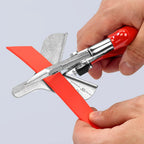 KNIPEX Gehrungsschere für Kunststoff- und Gummiprofile verchromt mit Kunststoff-Hüllen 215 mm, 94 35 215