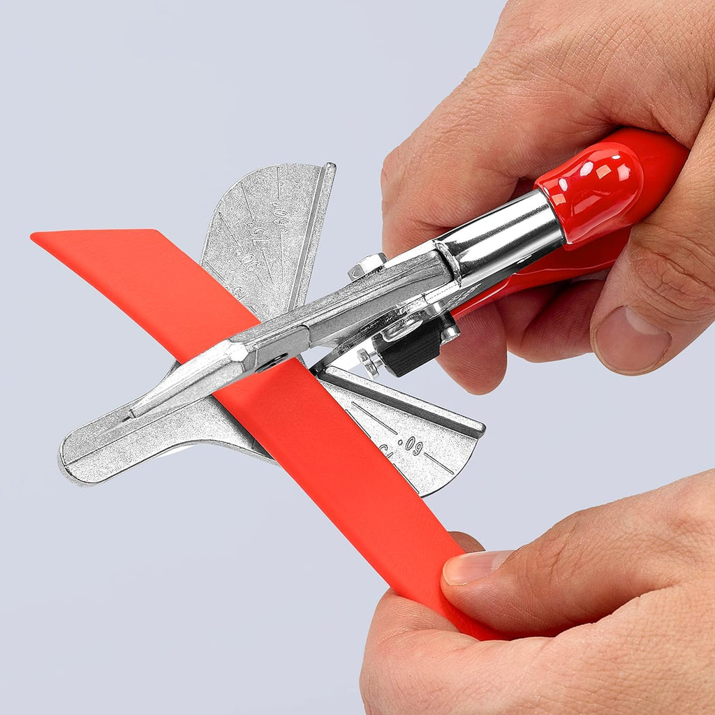 KNIPEX Gehrungsschere für Kunststoff- und Gummiprofile verchromt mit Kunststoff-Hüllen 215 mm, 94 35 215