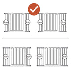hauck Clear Step 2 + 9 cm Verlängerung, Weiß - Kinderschutzgitter Hundegitter, Verstellbare Breite 84-89 cm, 77 cm Hoch, Flacher Einstieg, Einhand Öffnung, ohne Bohren, für Innen