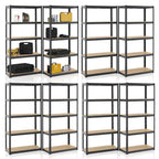 Juskys 8er-Set Lagerregal Basic 8X 180x90x40cm (HxBxT) - 7000 kg - 40 Böden - Schwerlastregal Steckregal Metall Kellerregal Regalsystem Regal - Grau