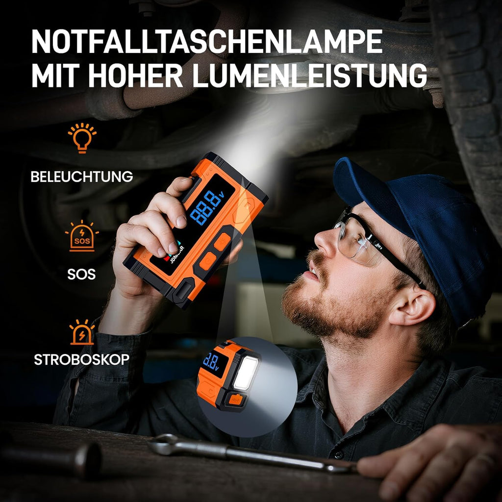JDMCAR Starthilfe Powerbank Hochleistungs 6000A Mit LCDDisplay FürAutobatterie PkwBooster