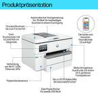 HP OfficeJet Pro 9730e A3-Multifunktionsdrucker, Drucken, Scannen und Kopieren bis A3, 6 Monate gratis drucken Instant Ink inklusive, Fax, WLAN, LAN, Duplex, Airprint, Grau-Weiß