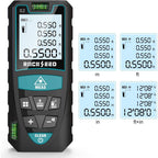 Laser-Entferungsmesser 50M,RockSeed Digitaler Lasermessgerät mit 2 Blasenebenen,Tragbarer Lasermessgerät M/In/Ft Einheit Hintergrundbeleuchtetes LCD zur Messung Entfernung/Fläche/Volumen/Pythagorean
