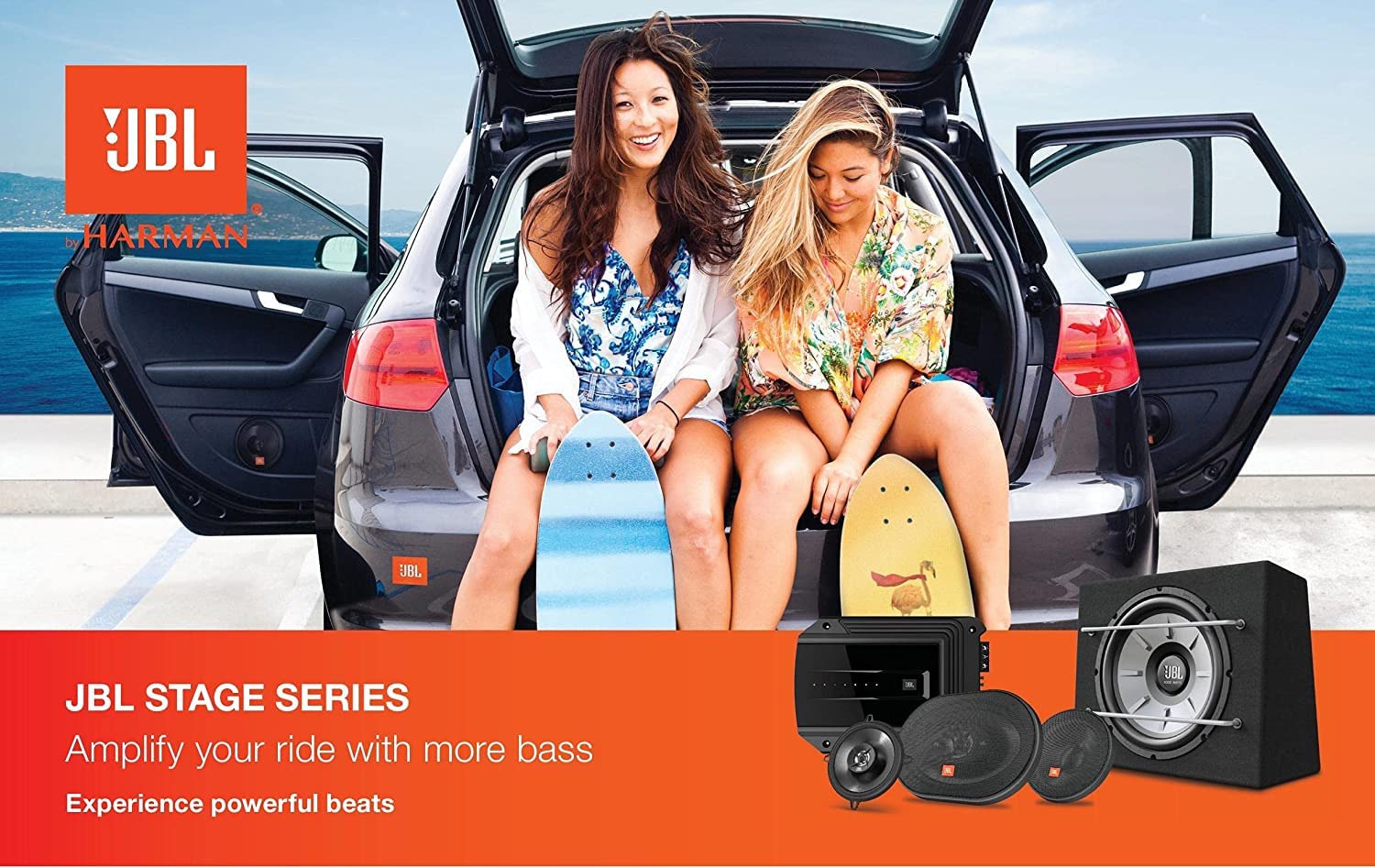 JBL Stage2 624 2-Wege Auto Lautsprecher Set von Harman Kardon - 240 Watt KFZ Autolautsprecher Boxen 16 - 17 cm
