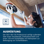 Bosch Professional 18V System Akku Exzenterschleifer GEX 18V-125 (inkl. Schleifteller (125mm), 1x Schleifpapier, Staubbeutel, ohne Akku/Ladegerät)