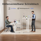 JUMMICO Elektrischer Höhenverstellbarer Schreibtisch - Steh-Sitz Tisch mit Memory-Funktion & Kompletter Tischplatte, Computertisch für Büro & Zuhause 140 x 60 cm Weiß