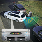 Kabellose Einparkhilfe, Rückfahrhilfe mit 4 PDC Parksensoren hinten, Summe Abstandswarn Bausatz mit Drahtlosem LED Display für Auto, SUV, Van, Wohnmobile und Pickup(4 Sensoren, Schwarz)