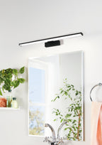 EGLO LED Wandlampe Pandella 1, 1 flammige Wandleuchte, Spiegelleuchte aus Aluminium und Kunststoff, Badezimmer Lampe in Schwarz, Weiß, Feuchtraumleuchte, IP 44, neutralweiß, L 60 cm
