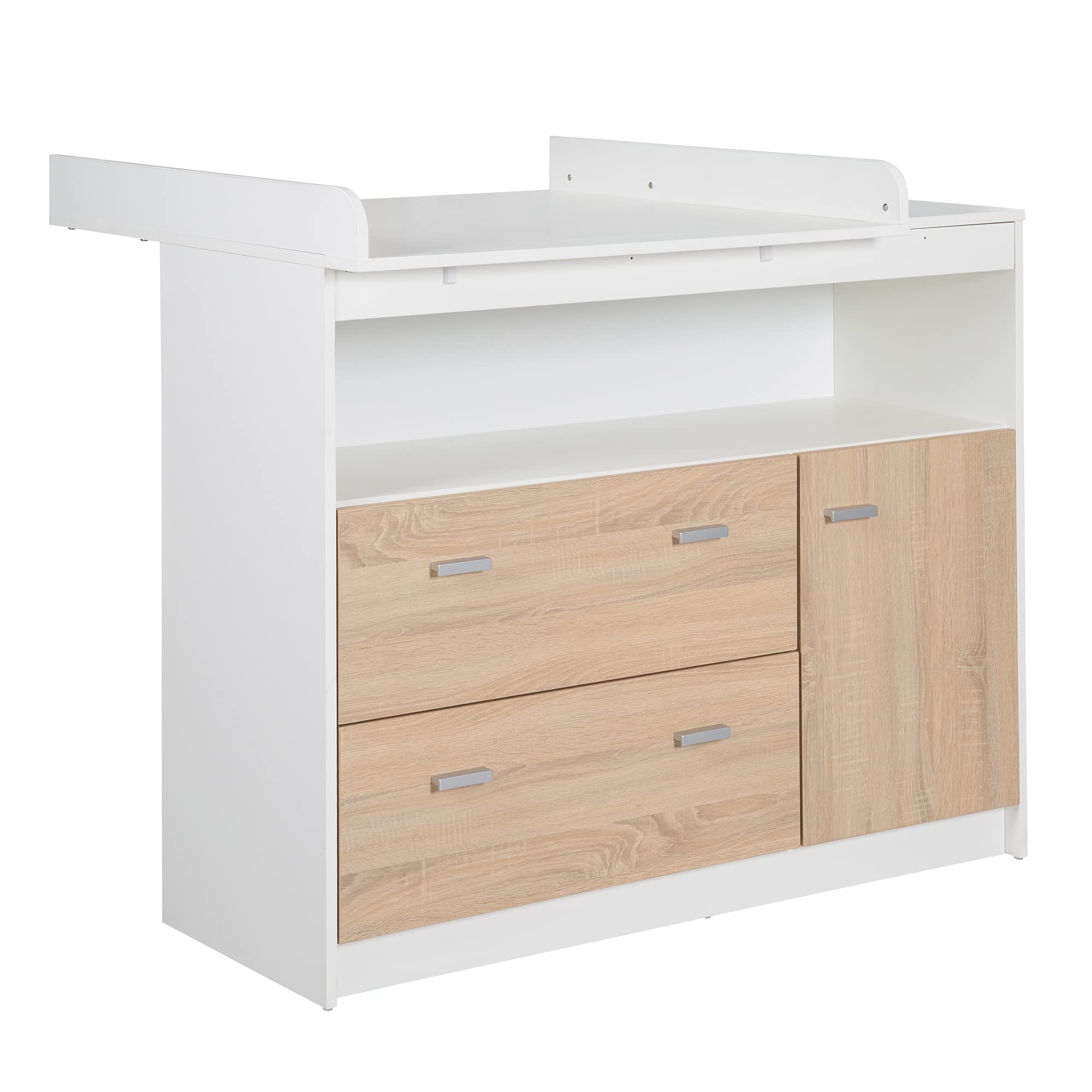 roba Kinderzimmerset 'Gabriella', 2-teilig, enthält Babybett 70x140cm & breite Wickelkommode, bicolor