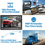VASTEND Kabellos Rückfahrkamera Set HD 1080P 7'' Monitor & IP69 wasserdichte Backup Kamera Stabile Digitale Signale, 150° Weitwinkel-Rückfahrkamera Nachtsicht Set für Van, PKW, LKW, Wohnwagen(V01)