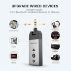 MaedHawk Aux Bluetooth Adapter Auto, Bluetooth 5.2 Empfänger Klinke Drehbarer 3.5 mm Anschluss für Auto Heim Stereo Musikstreaming (Lautstärke einstellbar, Freisprechen, A2DP)